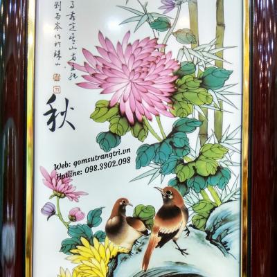 Tranh Sứ Tứ Quý Mã TL018